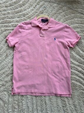 Ralph Lauren Pink Polo Shirt with Navy Pony